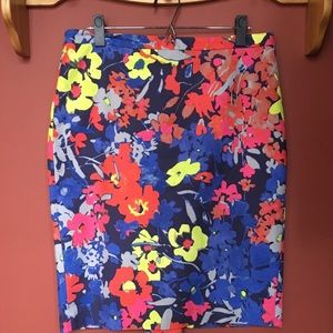 The Loft - Denim Floral Skirt